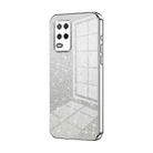 For Realme 8 5G Gradient Glitter Powder Electroplated Phone Case(Silver) - 1