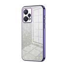 For Realme 9 Pro+ / Narzo 50 Pro Gradient Glitter Powder Electroplated Phone Case(Purple) - 1
