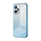 For Realme 9 Pro+ / Narzo 50 Pro Gradient Glitter Powder Electroplated Phone Case(Blue) - 1