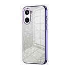 For Realme 10 Pro 5G Gradient Glitter Powder Electroplated Phone Case(Purple) - 1