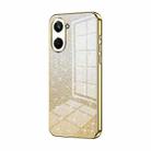 For Realme 10 Pro 5G Gradient Glitter Powder Electroplated Phone Case(Gold) - 1