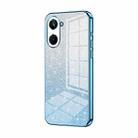 For Realme 10 Pro 5G Gradient Glitter Powder Electroplated Phone Case(Blue) - 1