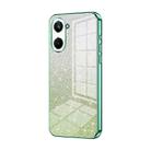 For Realme 10 Pro 5G Gradient Glitter Powder Electroplated Phone Case(Green) - 1