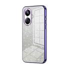 For Realme 10 Pro+ Gradient Glitter Powder Electroplated Phone Case(Purple) - 1