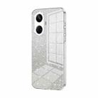 For Realme 10 Pro+ Gradient Glitter Powder Electroplated Phone Case(Transparent) - 1