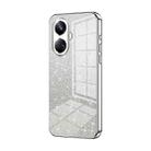 For Realme 10 Pro+ Gradient Glitter Powder Electroplated Phone Case(Silver) - 1