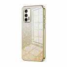 For Realme GT 5G / Q3 Pro 5G Gradient Glitter Powder Electroplated Phone Case(Gold) - 1