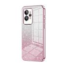 For Realme GT2 Pro Gradient Glitter Powder Electroplated Phone Case(Pink) - 1