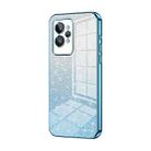 For Realme GT2 Pro Gradient Glitter Powder Electroplated Phone Case(Blue) - 1