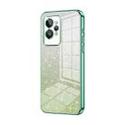 For Realme GT2 Pro Gradient Glitter Powder Electroplated Phone Case(Green) - 1