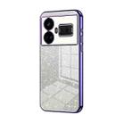 For Realme GT5 Gradient Glitter Powder Electroplated Phone Case(Purple) - 1