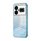 For Realme GT5 Gradient Glitter Powder Electroplated Phone Case(Blue) - 1