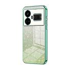 For Realme GT5 Gradient Glitter Powder Electroplated Phone Case(Green) - 1