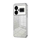 For Realme GT5 Gradient Glitter Powder Electroplated Phone Case(Silver) - 1
