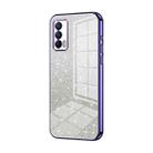 For Realme V15 / X7 India Gradient Glitter Powder Electroplated Phone Case(Purple) - 1