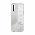 For Realme V15 / X7 India Gradient Glitter Powder Electroplated Phone Case(Transparent) - 1