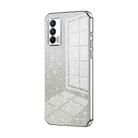 For Realme V15 / X7 India Gradient Glitter Powder Electroplated Phone Case(Silver) - 1