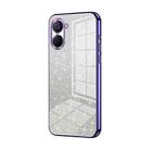 For Realme V20 Gradient Glitter Powder Electroplated Phone Case(Purple) - 1