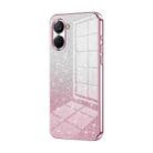 For Realme V20 Gradient Glitter Powder Electroplated Phone Case(Pink) - 1