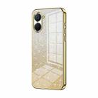 For Realme V20 Gradient Glitter Powder Electroplated Phone Case(Gold) - 1