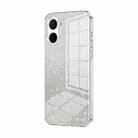 For Realme V20 Gradient Glitter Powder Electroplated Phone Case(Transparent) - 1