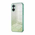 For Realme V20 Gradient Glitter Powder Electroplated Phone Case(Green) - 1