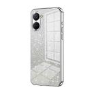 For Realme V20 Gradient Glitter Powder Electroplated Phone Case(Silver) - 1