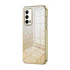 For Realme X7 Pro Ultra Gradient Glitter Powder Electroplated Phone Case(Gold) - 1