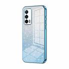 For Realme X7 Pro Ultra Gradient Glitter Powder Electroplated Phone Case(Blue) - 1