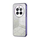 For Realme 12 Pro Gradient Glitter Powder Electroplated Phone Case(Purple) - 1