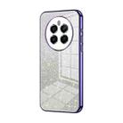 For Realme 12+ Gradient Glitter Powder Electroplated Phone Case(Purple) - 1