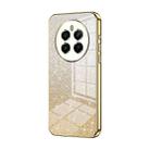 For Realme 12+ Gradient Glitter Powder Electroplated Phone Case(Gold) - 1