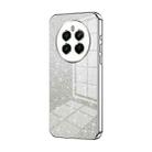 For Realme 12+ Gradient Glitter Powder Electroplated Phone Case(Silver) - 1