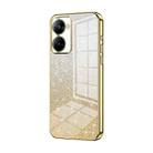 For Realme V30t Gradient Glitter Powder Electroplated Phone Case(Gold) - 1