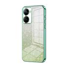 For Realme V30t Gradient Glitter Powder Electroplated Phone Case(Green) - 1