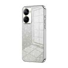 For Realme V30t Gradient Glitter Powder Electroplated Phone Case(Silver) - 1