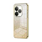 For Realme GT Neo6 SE Gradient Glitter Powder Electroplated Phone Case(Gold) - 1