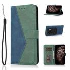 For Motorola Edge 40 Dual-color Stitching Leather Phone Case(Blue Green) - 1