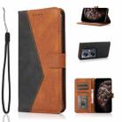 For Motorola Moto G14 4G Dual-color Stitching Leather Phone Case(Black Brown) - 1