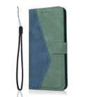 For Motorola Edge 50 5G Dual-color Stitching Leather Phone Case(Blue Green) - 2