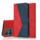 For Motorola Edge 50 5G Dual-color Stitching Leather Phone Case(Red Blue) - 1