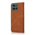 For Motorola Edge 50 5G Dual-color Stitching Leather Phone Case(Brown Red) - 3