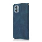 For Motorola Moto E15 Dual-color Stitching Leather Phone Case(Blue Green) - 3