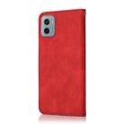 For Motorola Moto E15 Dual-color Stitching Leather Phone Case(Red Blue) - 3