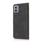 For Motorola Moto E15 Dual-color Stitching Leather Phone Case(Black Brown) - 3