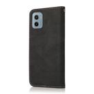 For Motorola Moto E15 Dual-color Stitching Leather Phone Case(Black Rose Gold) - 3