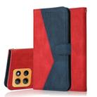 For Motorola Moto G15 Dual-color Stitching Leather Phone Case(Red Blue) - 1