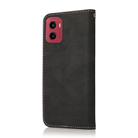 For Motorola Moto G05 Dual-color Stitching Leather Phone Case(Black Rose Gold) - 3
