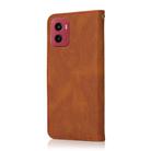 For Motorola Moto G05 Dual-color Stitching Leather Phone Case(Brown Red) - 3