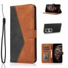 For Honor 90 Pro Dual-color Stitching Leather Phone Case(Black Brown) - 1